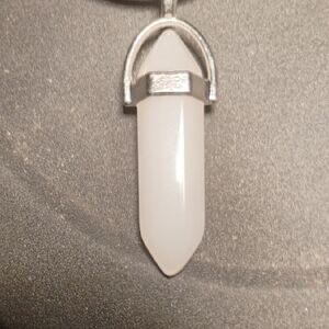 Elegant Silver and White Pendant Necklace